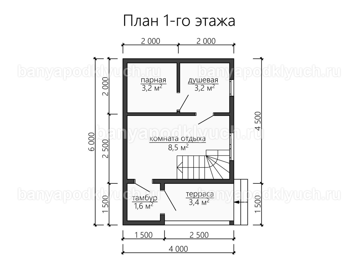 Баня из бруса 6x4 м Баня из бруса 6x4 м