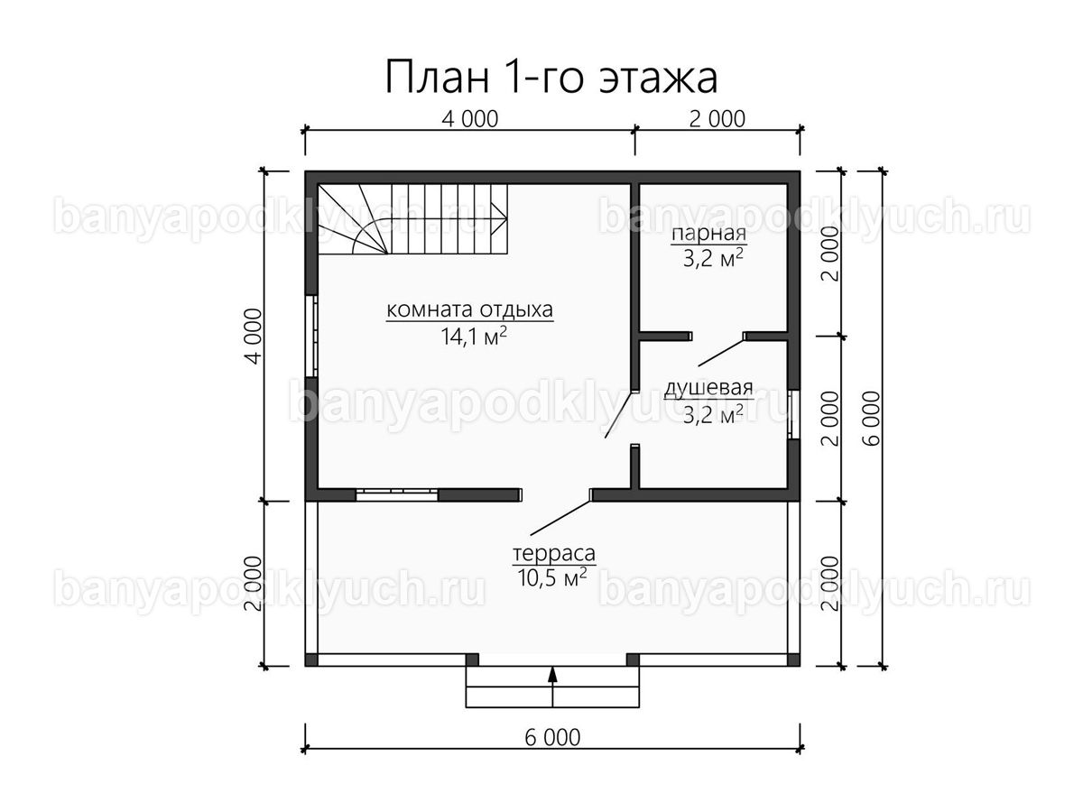 Баня из бруса 6x6 м Баня из бруса 6x6 м