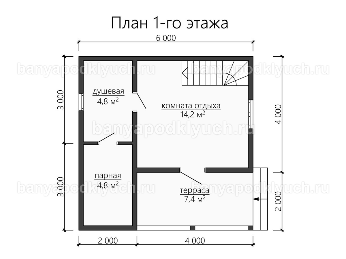 Баня из бруса 6x6 м Баня из бруса 6x6 м