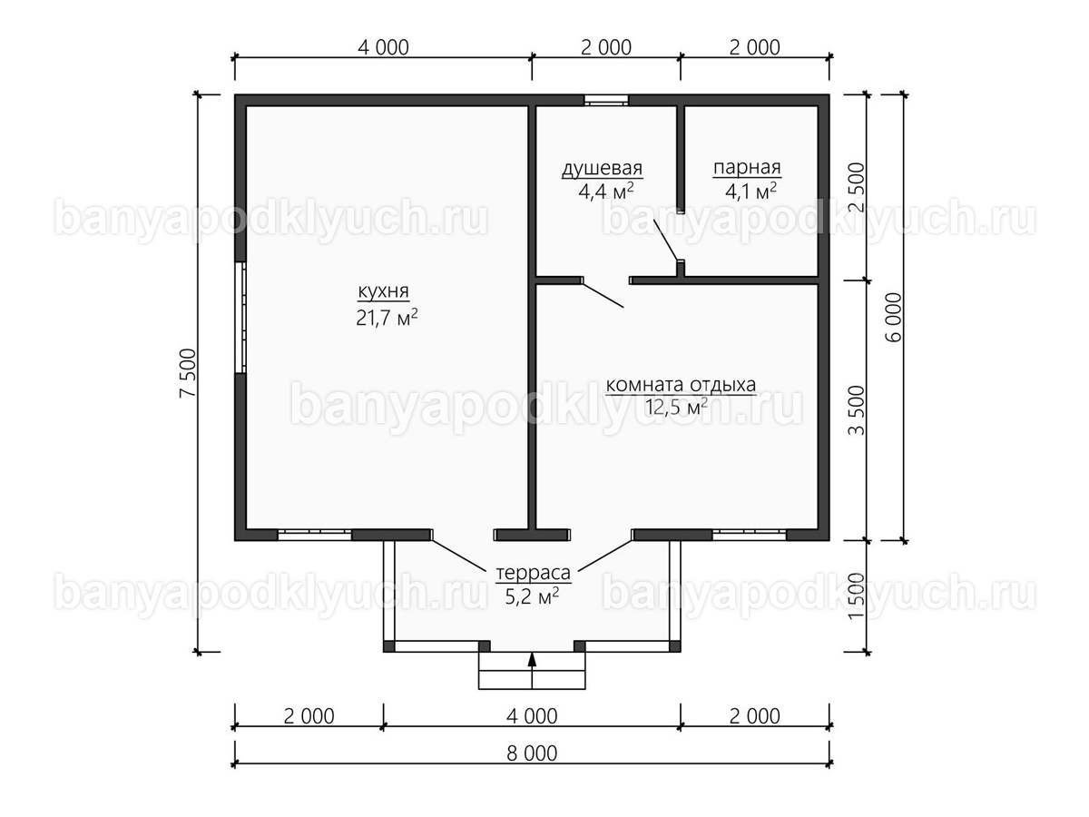 Каркасная баня 8x6 м Каркасная баня 8x6 м